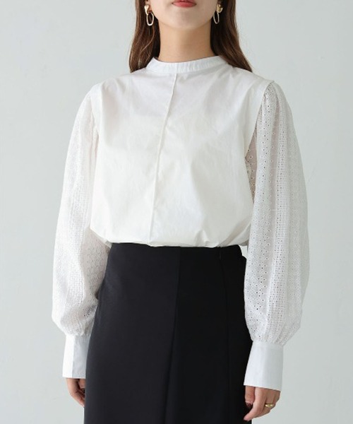 HER CLOSET(ハークローゼット)の「【shemoshelly】刺繍レーススリーブ ブラウス(シャツ/ブラウス・レディース・オフホワイト/ブラック・M)」の10枚目の写真