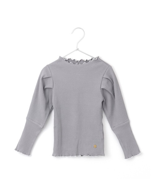 MAKE YOUR DAY(メイクユアデイ)の「パフスリーブテレコリブ長袖Tシャツ■80~140cm(Tシャツ/カットソー・キッズ・オフホワイト/グレー/ブラック/ピンク・110/100/120/90/80/130/140)」の4枚目の写真