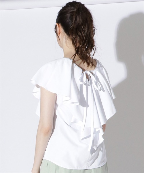 REDYAZEL（レディアゼル）の「バックリボンブラウス（シャツ/ブラウス・レディース・ネイビー/オフホワイト/ブルー・SMALL/MEDIUM）」の6枚目の写真