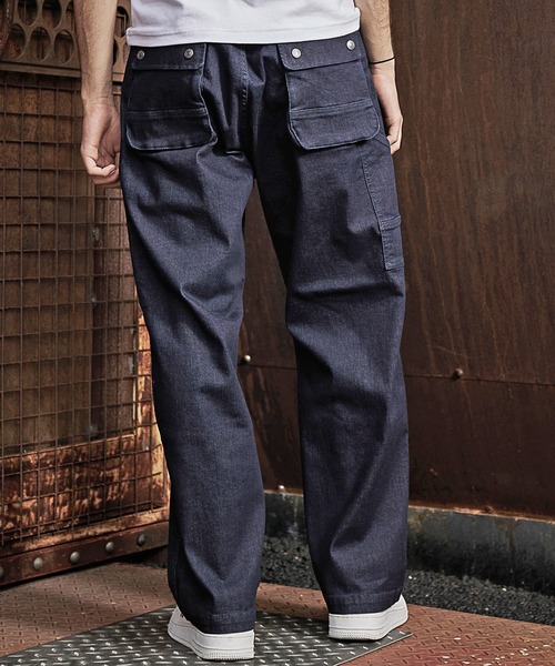 【新品】Reflect ストレッチデニムパンツ L ネイビー 新品タグ付き】】Reflect ストレッチデニムパンツ L ネイビー