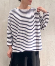 BEARDSLEY | 低身長 高身長 2サイズ展開 裾ワンポイント裾刺繍入り ボーダーカットソー(Tシャツ/カットソー)