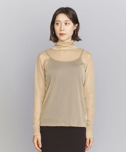 BEAUTY&YOUTH UNITED ARROWS(ビューティーアンドユースユナイテッドアローズ)の「ポリエステルシフォン タートルネック プルオーバー -ウォッシャブル-(Tシャツ/カットソー・レディース・ライトグレー/ベージュ/ライム/ダークブラウン・FREE)」の5枚目の写真