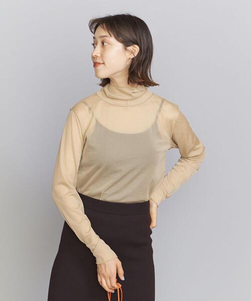 BEAUTY&YOUTH UNITED ARROWS(ビューティーアンドユースユナイテッドアローズ)の「ポリエステルシフォン タートルネック プルオーバー -ウォッシャブル-(Tシャツ/カットソー・レディース・ライトグレー/ベージュ/ライム/ダークブラウン・FREE)」の8枚目の写真