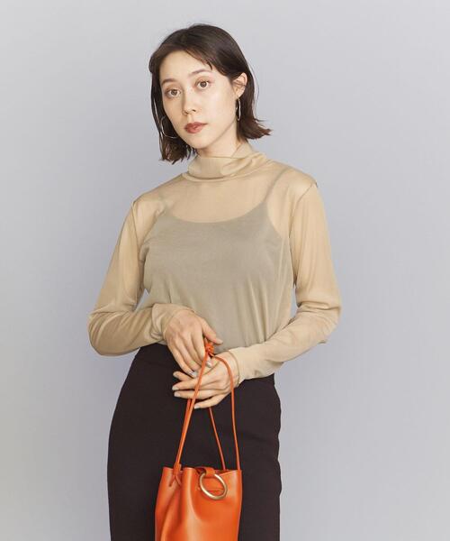 BEAUTY&YOUTH UNITED ARROWS(ビューティーアンドユースユナイテッドアローズ)の「ポリエステルシフォン タートルネック プルオーバー -ウォッシャブル-(Tシャツ/カットソー・レディース・ライトグレー/ベージュ/ライム/ダークブラウン・FREE)」の9枚目の写真