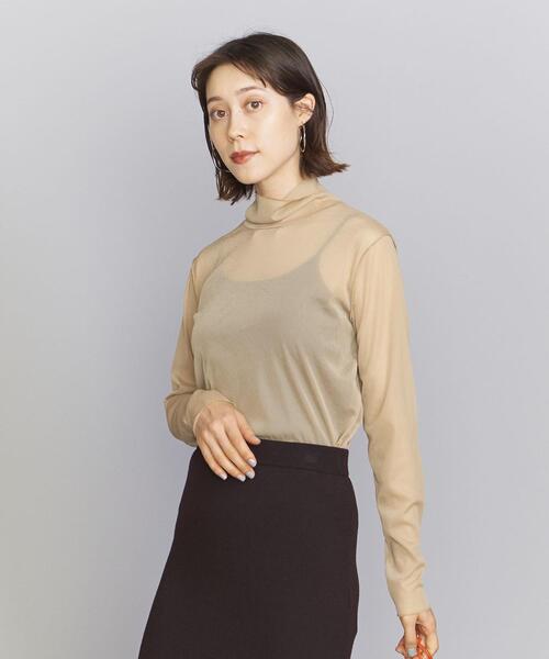 BEAUTY&YOUTH UNITED ARROWS(ビューティーアンドユースユナイテッドアローズ)の「ポリエステルシフォン タートルネック プルオーバー -ウォッシャブル-(Tシャツ/カットソー・レディース・ライトグレー/ベージュ/ライム/ダークブラウン・FREE)」の10枚目の写真