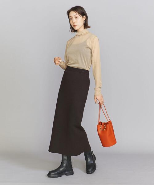 BEAUTY&YOUTH UNITED ARROWS(ビューティーアンドユースユナイテッドアローズ)の「ポリエステルシフォン タートルネック プルオーバー -ウォッシャブル-(Tシャツ/カットソー・レディース・ライトグレー/ベージュ/ライム/ダークブラウン・FREE)」の11枚目の写真