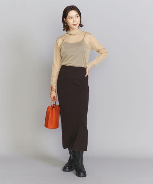 BEAUTY&YOUTH UNITED ARROWS(ビューティーアンドユースユナイテッドアローズ)の「ポリエステルシフォン タートルネック プルオーバー -ウォッシャブル-(Tシャツ/カットソー・レディース・ライトグレー/ベージュ/ライム/ダークブラウン・FREE)」の12枚目の写真