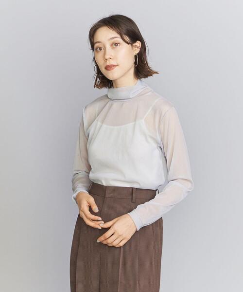 BEAUTY&YOUTH UNITED ARROWS(ビューティーアンドユースユナイテッドアローズ)の「ポリエステルシフォン タートルネック プルオーバー -ウォッシャブル-(Tシャツ/カットソー・レディース・ライトグレー/ベージュ/ライム/ダークブラウン・FREE)」の13枚目の写真