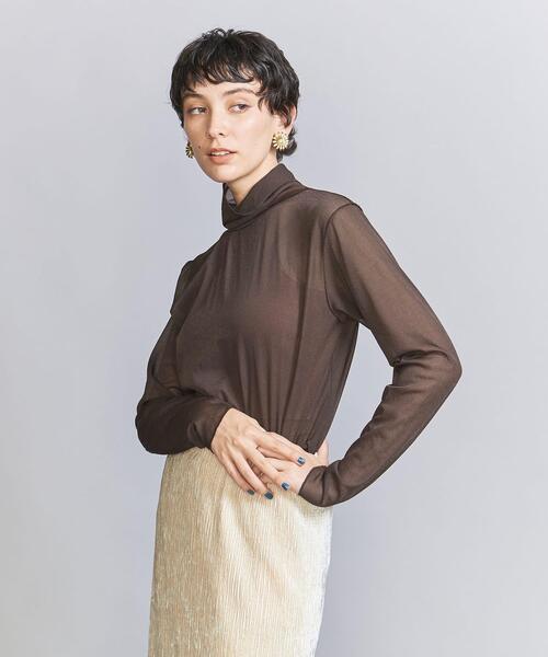 BEAUTY&YOUTH UNITED ARROWS(ビューティーアンドユースユナイテッドアローズ)の「ポリエステルシフォン タートルネック プルオーバー -ウォッシャブル-(Tシャツ/カットソー・レディース・ライトグレー/ベージュ/ライム/ダークブラウン・FREE)」の22枚目の写真