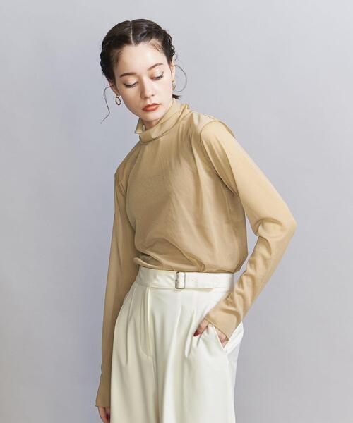 BEAUTY&YOUTH UNITED ARROWS(ビューティーアンドユースユナイテッドアローズ)の「ポリエステルシフォン タートルネック プルオーバー -ウォッシャブル-(Tシャツ/カットソー・レディース・ライトグレー/ベージュ/ライム/ダークブラウン・FREE)」の18枚目の写真