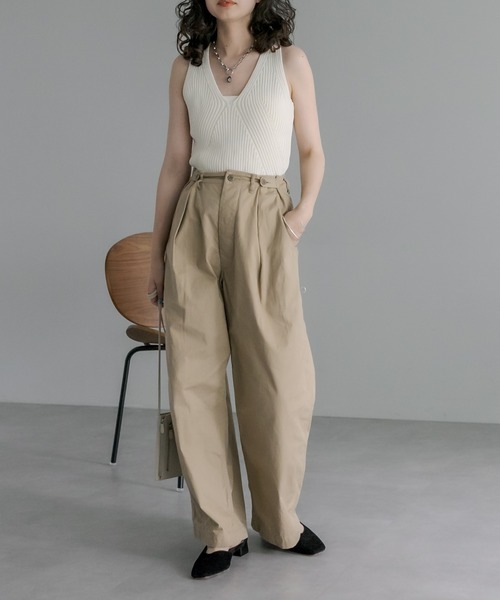 mystic（ミスティック）の「[otonamystic] チノパンツ（チノパンツ・レディース・ベージュ/ネイビー・1/2）」の3枚目の写真