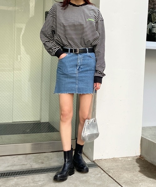 Snap club(スナップクラブ)の「【Snap club】ワンポイント刺繍 ボーダーリンガーロンT 長袖カットソー(Tシャツ/カットソー・メンズ・ホワイト/ブラック/ネイビー/レッド/グリーン・M/L)」の18枚目の写真