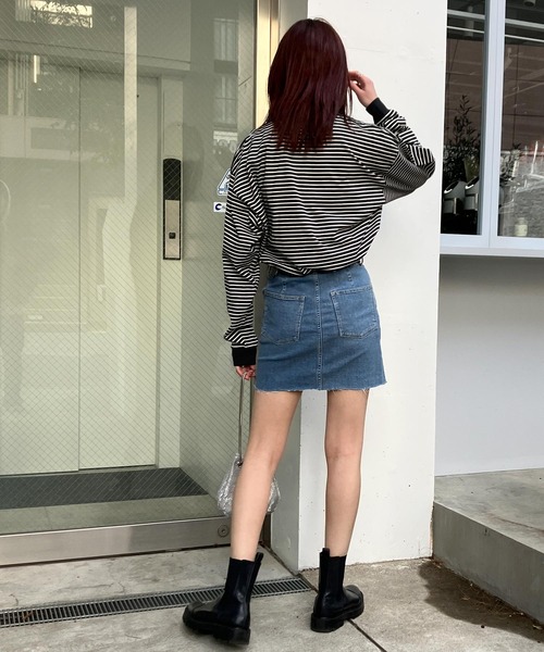 Snap club(スナップクラブ)の「【Snap club】ワンポイント刺繍 ボーダーリンガーロンT 長袖カットソー(Tシャツ/カットソー・メンズ・ホワイト/ブラック/ネイビー/レッド/グリーン・M/L)」の20枚目の写真