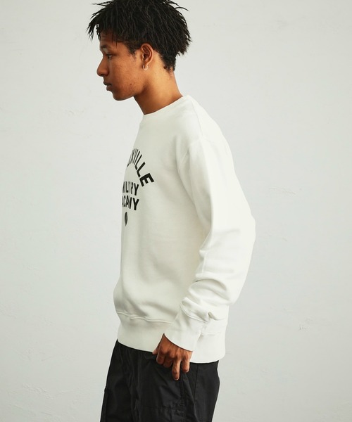 Alpha Industries（アルファインダストリーズ）の「MIL.ACADEMYクルーネック カレッジロゴスウェット（スウェット・メンズ・ホワイト/ブラック/オートミール/ダークグリーン・MEDIUM/LARGE/X-LARGE）」の6枚目の写真