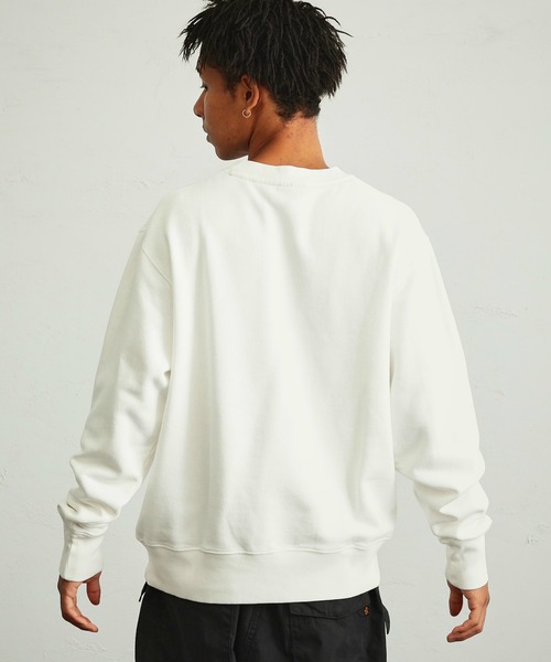 Alpha Industries（アルファインダストリーズ）の「MIL.ACADEMYクルーネック カレッジロゴスウェット（スウェット・メンズ・ホワイト/ブラック/オートミール/ダークグリーン・MEDIUM/LARGE/X-LARGE）」の8枚目の写真