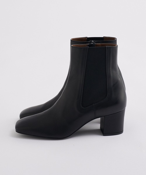 RIVE DROITE（リヴドロワ）の「スクエアトゥが魅力/サイドゴアスクエアショートブーツ（ブーツ・レディース・ブラック/ダークブラウン・24.5/23.5）」の9枚目の写真