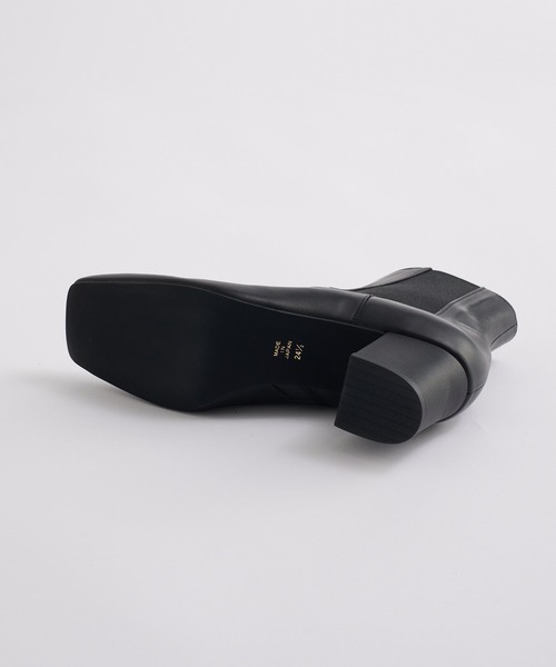 RIVE DROITE（リヴドロワ）の「スクエアトゥが魅力/サイドゴアスクエアショートブーツ（ブーツ・レディース・ブラック/ダークブラウン・24.5/23.5）」の5枚目の写真