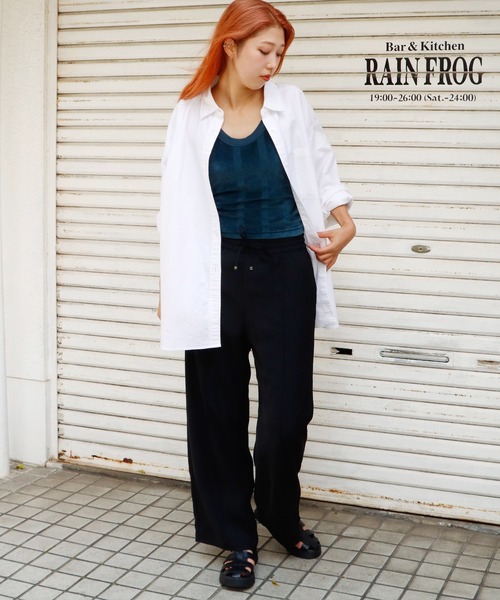 MILLER(ミラー)の「▲R.P.miller/ミラー Velor Cup Tank タンクトップ ベロア(タンクトップ・レディース・アイボリー/ダークグリーン・FREE)」の4枚目の写真