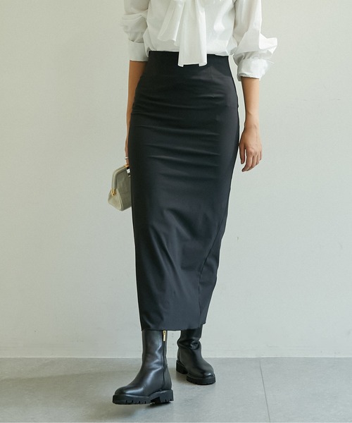 GALLARDAGALANTE（ガリャルダガランテ）の「ハイウエストマキシタイトスカート（スカート・レディース・ホワイト/ブラック・1/2/0）」の6枚目の写真