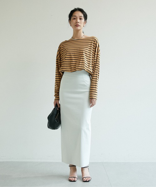 GALLARDAGALANTE（ガリャルダガランテ）の「ハイウエストマキシタイトスカート（スカート・レディース・ホワイト/ブラック・1/2/0）」の9枚目の写真