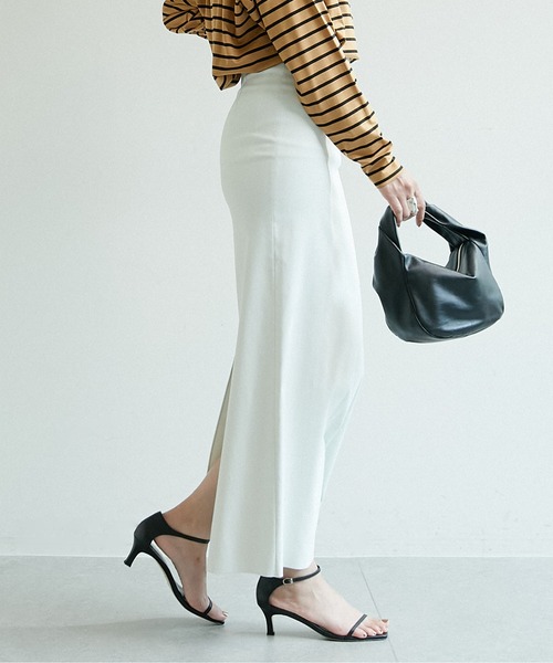 GALLARDAGALANTE（ガリャルダガランテ）の「ハイウエストマキシタイトスカート（スカート・レディース・ホワイト/ブラック・1/2/0）」の13枚目の写真