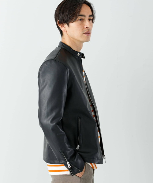 URBAN RESEARCH ROSSO MEN（アーバンリサーチロッソメン）の「『XLサイズあり』ヴィーガンレザーシングルブルゾン（ライダースジャケット・メンズ・ブラック・X-LARGE/LARGE/MEDIUM）」の2枚目の写真