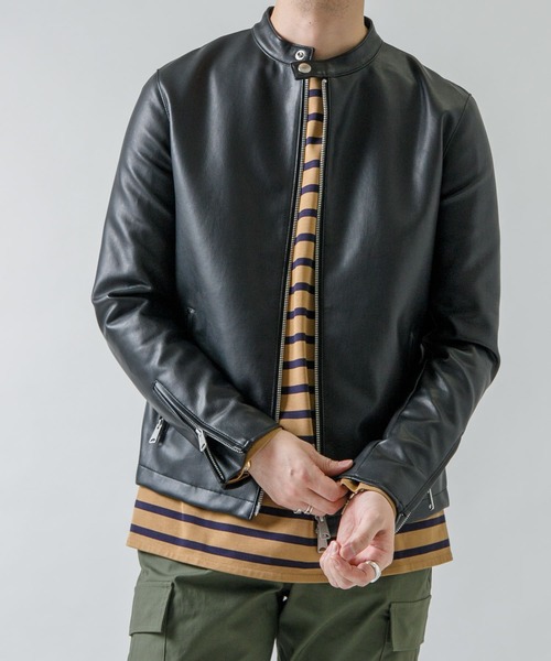 URBAN RESEARCH ROSSO MEN（アーバンリサーチロッソメン）の「『XLサイズあり』ヴィーガンレザーシングルブルゾン（ライダースジャケット・メンズ・ブラック・X-LARGE/LARGE/MEDIUM）」の8枚目の写真