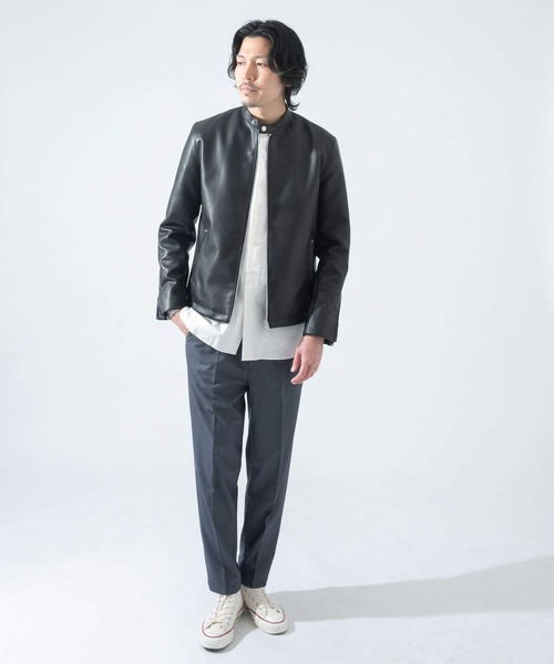 URBAN RESEARCH ROSSO MEN（アーバンリサーチロッソメン）の「『XLサイズあり』ヴィーガンレザーシングルブルゾン（ライダースジャケット・メンズ・ブラック・X-LARGE/LARGE/MEDIUM）」の16枚目の写真