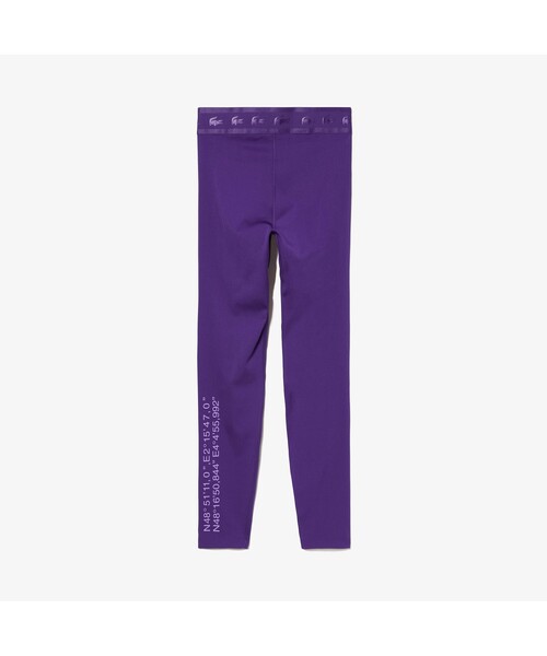 LACOSTE（ラコステ）の「アドレスプリントコンプレッションタイツ（レギンス/スパッツ・レディース・バイオレット/ブラック・S/M/L）」の8枚目の写真