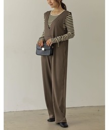 [低身長/高身長サイズ有]ツイルVネックオールインワン