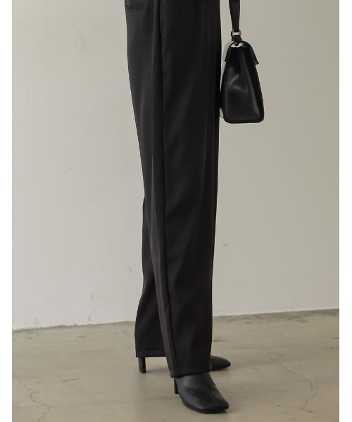 Re:EDIT（リエディ）の「[低身長/高身長サイズ有]ツイルVネックオールインワン（つなぎ/オールインワン・レディース・モカ/ブラック・LARGE/TALL/MEDIUM/SHORT）」の4枚目の写真