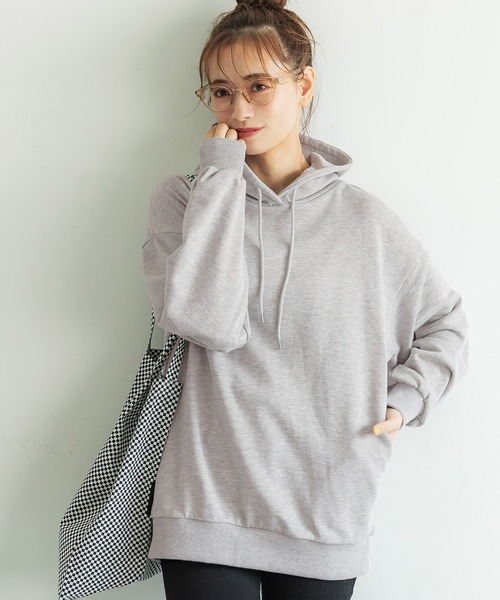 coca(coca)(コカ)の「ポケット付裏毛チュニックパーカー(パーカー・レディース・ブラック/ライトグレー/グリーン・M/L)」の3枚目の写真