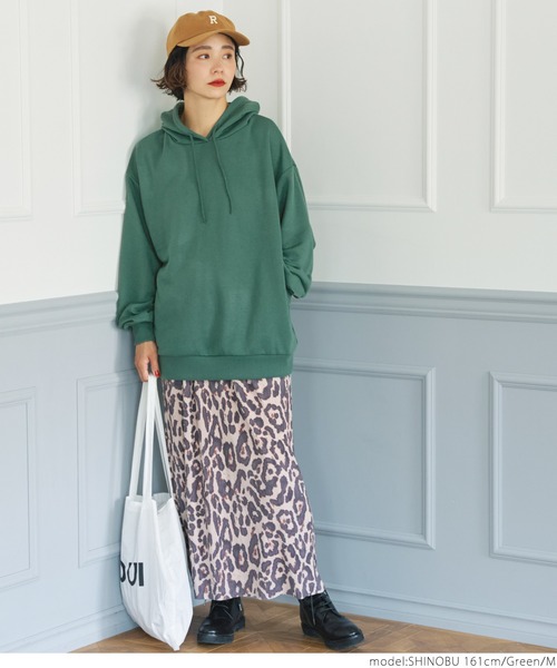 coca(coca)(コカ)の「ポケット付裏毛チュニックパーカー(パーカー・レディース・ブラック/ライトグレー/グリーン・M/L)」の12枚目の写真