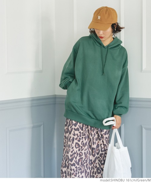 coca(coca)(コカ)の「ポケット付裏毛チュニックパーカー(パーカー・レディース・ブラック/ライトグレー/グリーン・M/L)」の13枚目の写真