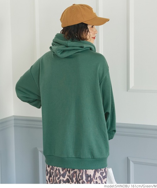 coca(coca)(コカ)の「ポケット付裏毛チュニックパーカー(パーカー・レディース・ブラック/ライトグレー/グリーン・M/L)」の14枚目の写真