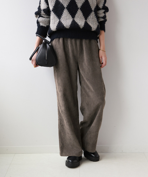 JOURNAL STANDARD relume（ジャーナルスタンダード　レリューム）の「コーデュロイセミワイドイージーパンツ（その他パンツ・レディース・ホワイト/チャコールグレー/ライトグリーン・FREE）」の3枚目の写真