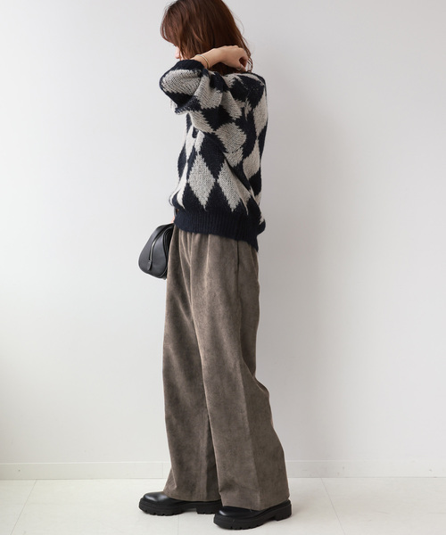 JOURNAL STANDARD relume（ジャーナルスタンダード　レリューム）の「コーデュロイセミワイドイージーパンツ（その他パンツ・レディース・ホワイト/チャコールグレー/ライトグリーン・FREE）」の6枚目の写真