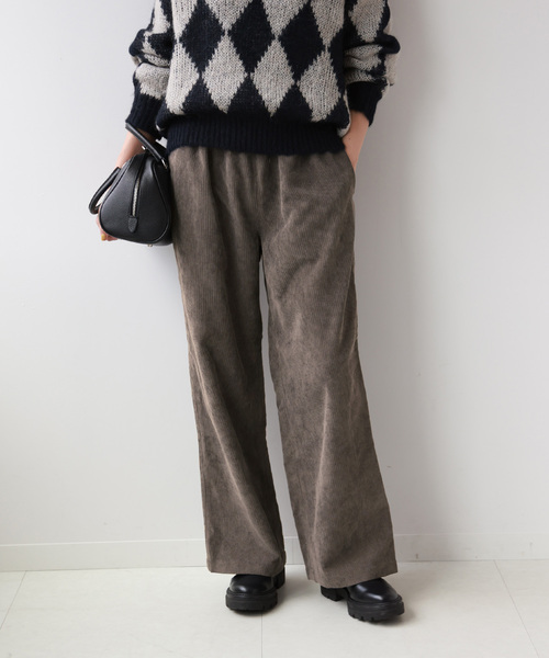 JOURNAL STANDARD relume（ジャーナルスタンダード　レリューム）の「コーデュロイセミワイドイージーパンツ（その他パンツ・レディース・ホワイト/チャコールグレー/ライトグリーン・FREE）」の9枚目の写真