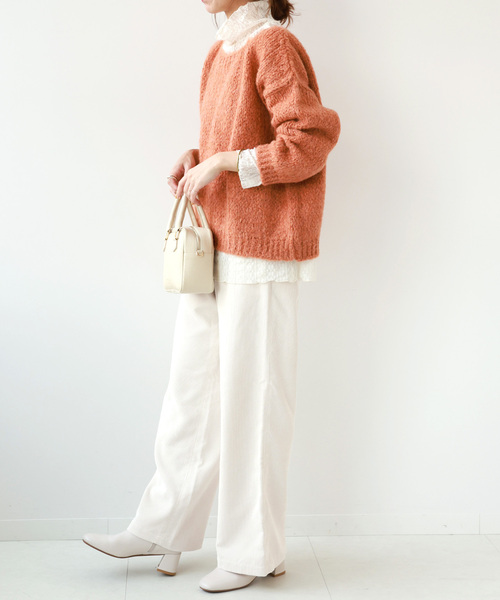 JOURNAL STANDARD relume（ジャーナルスタンダード　レリューム）の「コーデュロイセミワイドイージーパンツ（その他パンツ・レディース・ホワイト/チャコールグレー/ライトグリーン・FREE）」の13枚目の写真