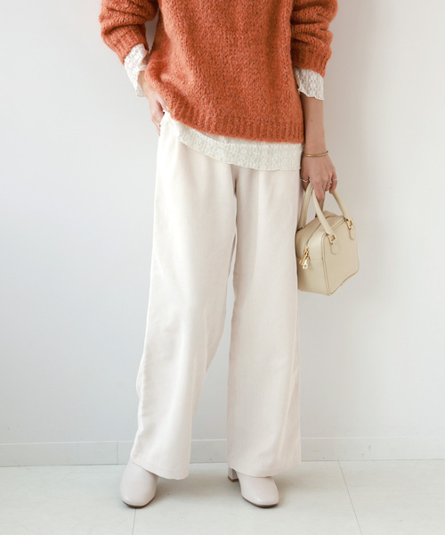 JOURNAL STANDARD relume（ジャーナルスタンダード　レリューム）の「コーデュロイセミワイドイージーパンツ（その他パンツ・レディース・ホワイト/チャコールグレー/ライトグリーン・FREE）」の16枚目の写真