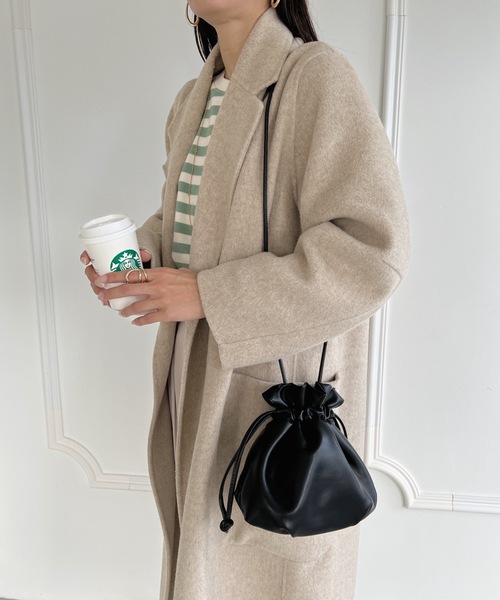 MYMOOD.(マイムード)の「2WAY PU 巾着ミニショルダー(ショルダーバッグ・レディース・ブラック/アイボリー/ピンクベージュ/シルバー・FREE)」の14枚目の写真