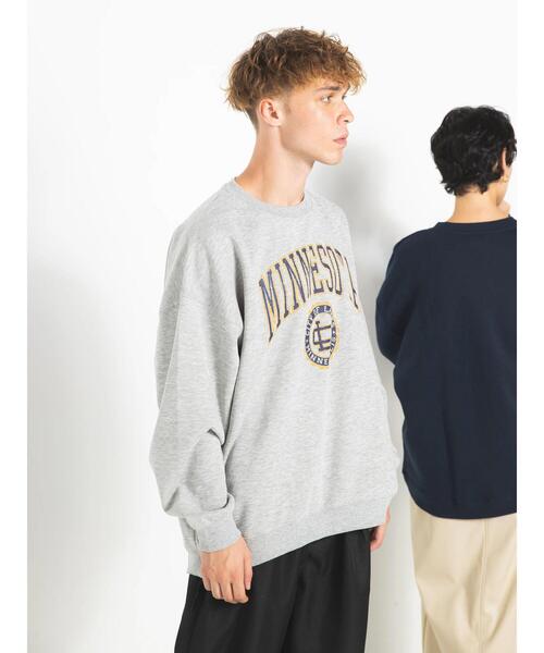 koe（コエ）の「【ユニセックス】MINNESOTA 裏起毛ビッグスウェットクルー（スウェット・レディース・ネイビー/グレー/ダークグリーン・L/XL/M）」の7枚目の写真