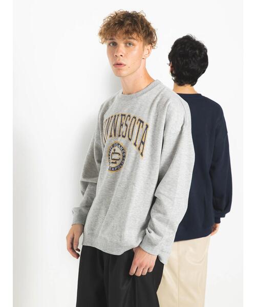 koe（コエ）の「【ユニセックス】MINNESOTA 裏起毛ビッグスウェットクルー（スウェット・レディース・ネイビー/グレー/ダークグリーン・L/XL/M）」の8枚目の写真