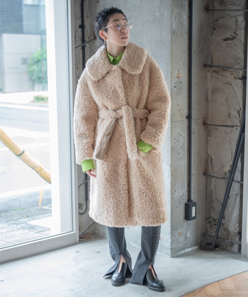jakke（ジャッキー）の「KATRINA BELTED FAUX FUR COAT BISCUIT