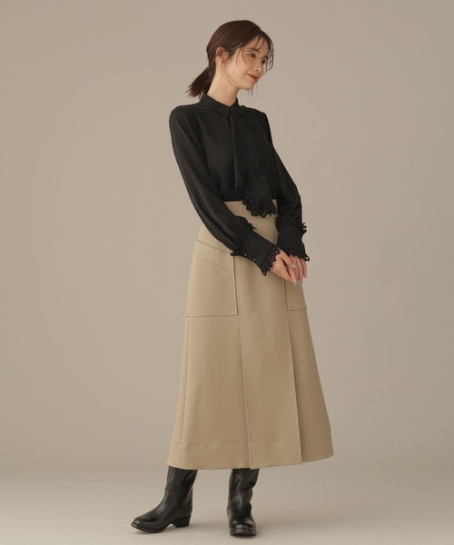 NANO universe（ナノユニバース）の「LB.03/スカーフヘムデザインブラウス（シャツ/ブラウス・レディース・ライトブラウン/ブラック/ホワイト・Ⅱ/Ⅰ）」の7枚目の写真