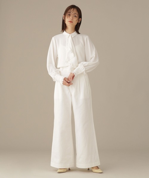 NANO universe（ナノユニバース）の「LB.03/スカーフヘムデザインブラウス（シャツ/ブラウス・レディース・ライトブラウン/ブラック/ホワイト・Ⅱ/Ⅰ）」の10枚目の写真