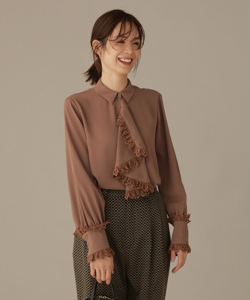 NANO universe（ナノユニバース）の「LB.03/スカーフヘムデザインブラウス（シャツ/ブラウス・レディース・ライトブラウン/ブラック/ホワイト・Ⅱ/Ⅰ）」の11枚目の写真