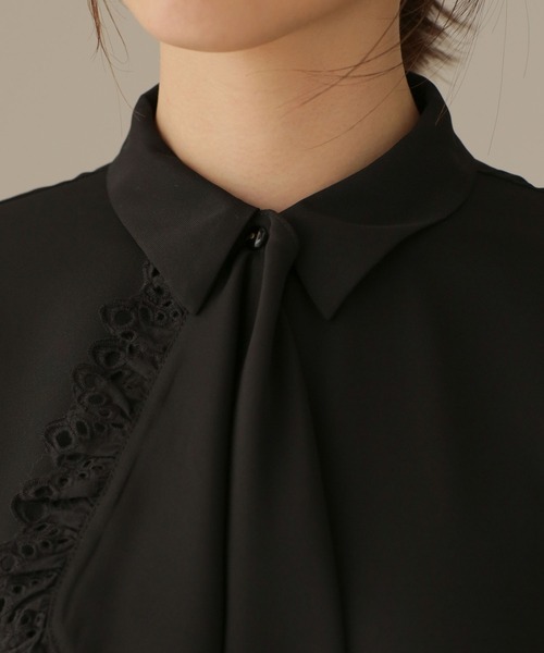 NANO universe（ナノユニバース）の「LB.03/スカーフヘムデザインブラウス（シャツ/ブラウス・レディース・ライトブラウン/ブラック/ホワイト・Ⅱ/Ⅰ）」の17枚目の写真