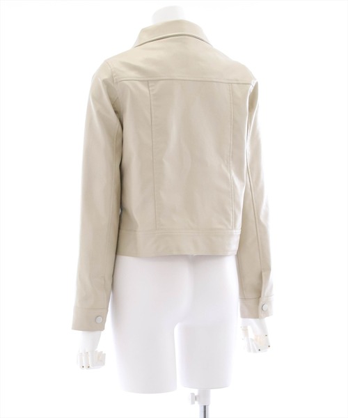 clear(クリア)の「フェイクレザーライダースジャケット(ライダースジャケット・レディース・ブラック/アイボリー/サックスブルー・F)」の6枚目の写真