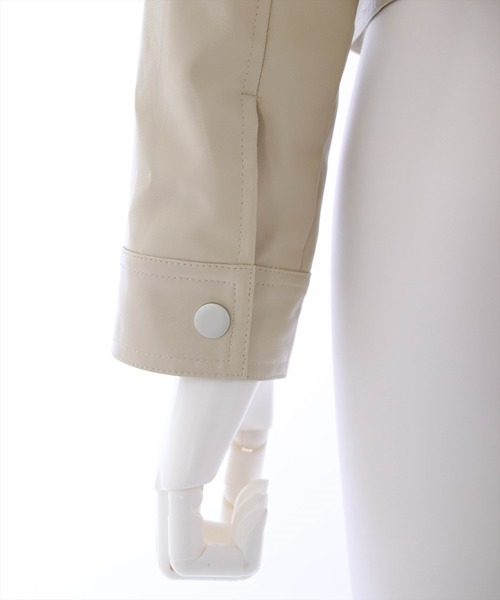 clear(クリア)の「フェイクレザーライダースジャケット(ライダースジャケット・レディース・ブラック/アイボリー/サックスブルー・F)」の10枚目の写真